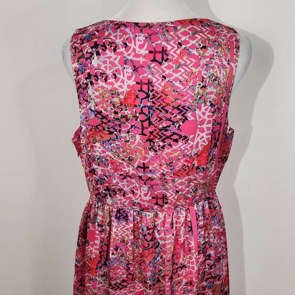 Cynthia Rowley Pink Fit and Flare High Low Dress Size 10 Wedding Guest Dress - Picture 7 of 10